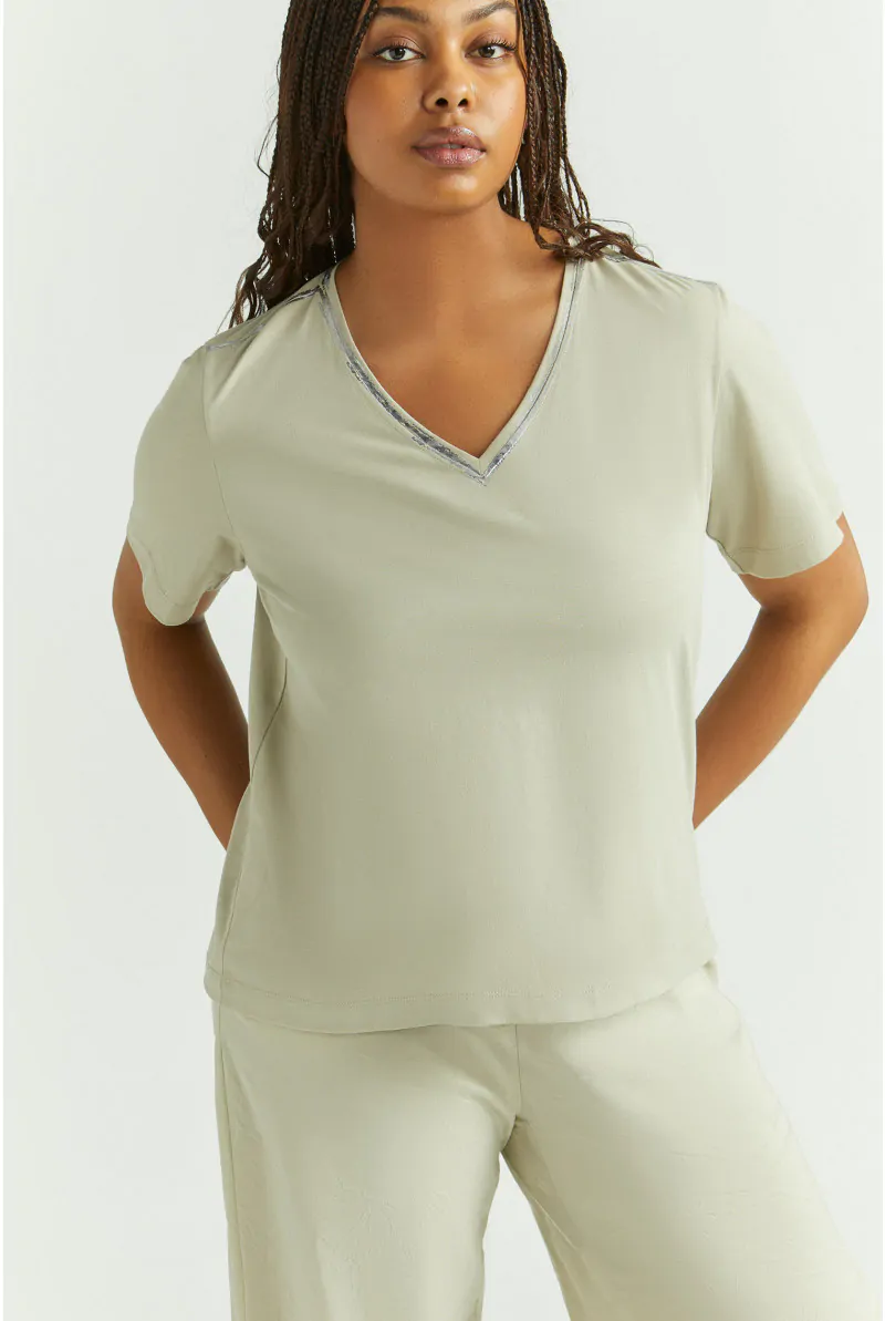 xandres T-shirt avec détail argenté 29277-01-3490