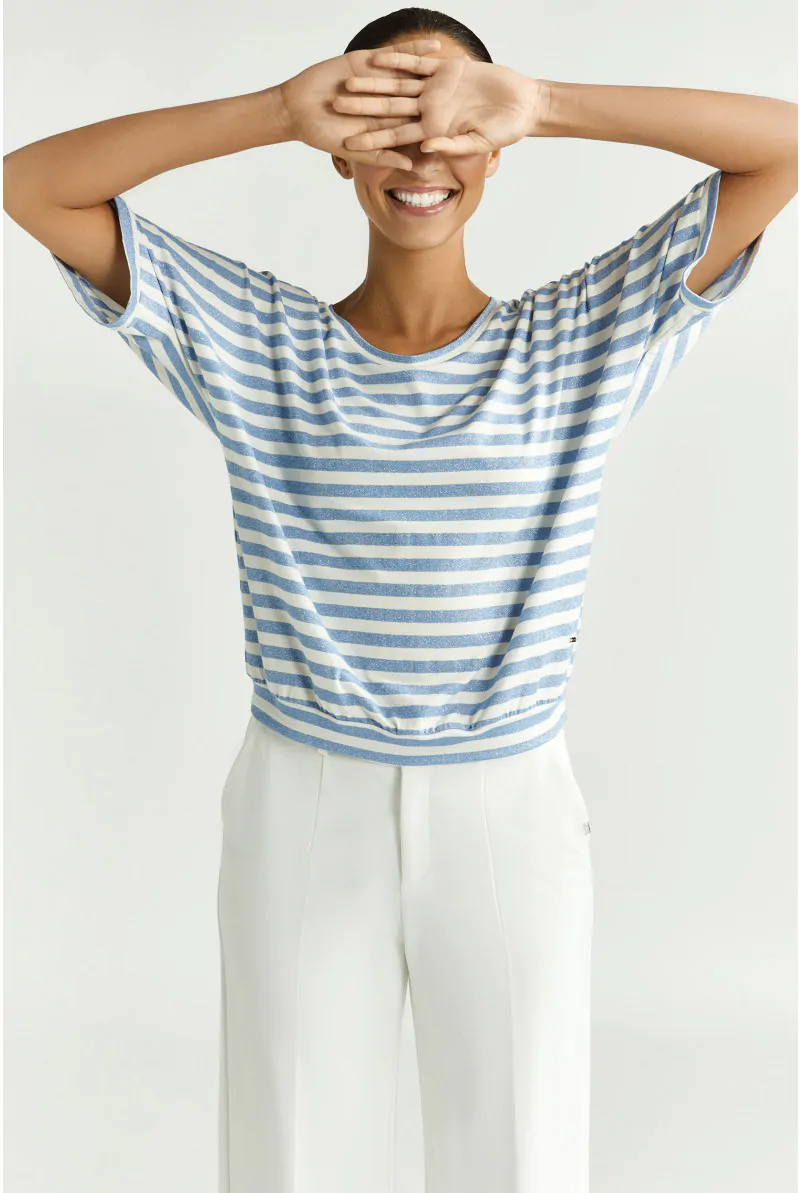 xandres T-shirt rayé en lurex 29261-01-2486