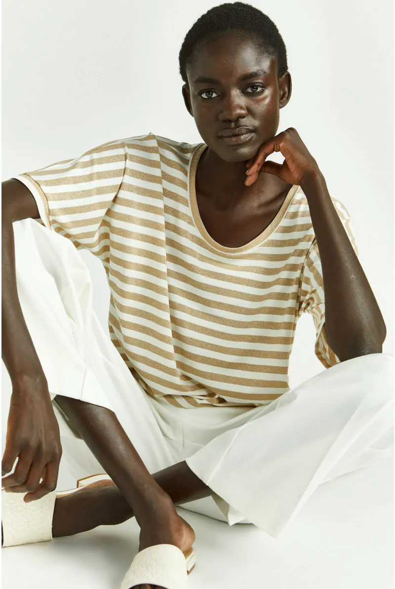 Xandres T-shirt Rayé En Lurex 29261-01-8376