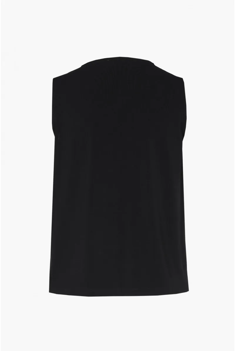Xandres Top Noir Sans Manches ESS064-01-0041