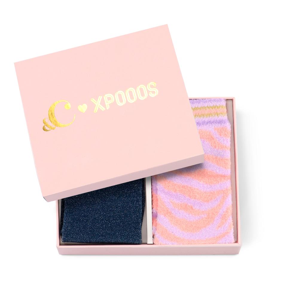 xpooos & C × xpooos Boîte-cadeau: paillettes et panthère
