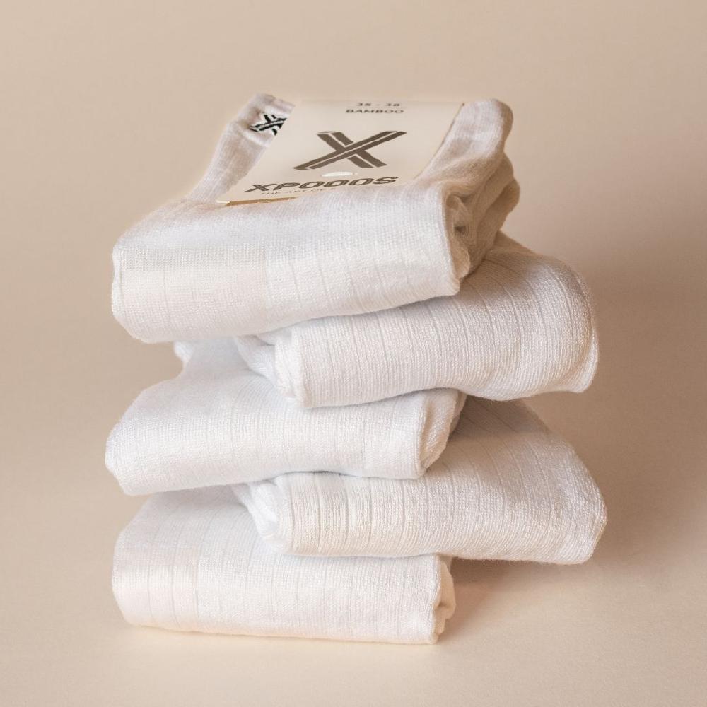 xpooos Den Bosch Bamboo Basic Unisexe chaussettes blanches