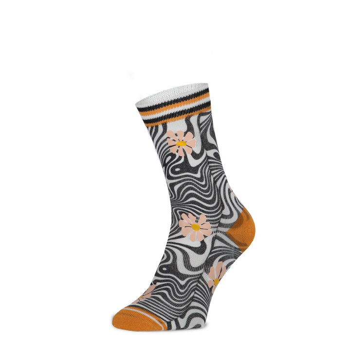 Xpooos Chaussettes De Fleurs Rétro Pour Dames