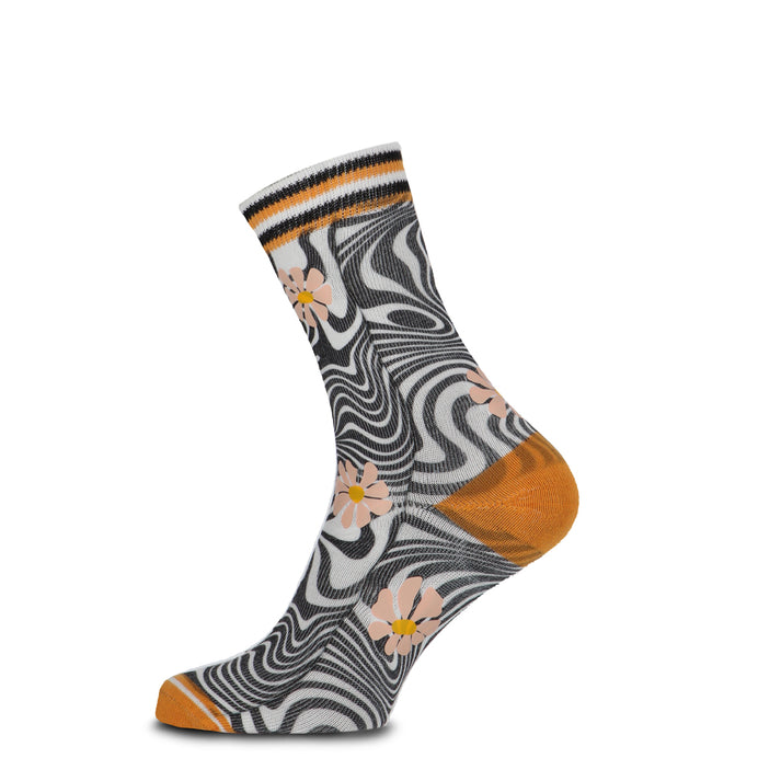 Xpooos Chaussettes De Fleurs Rétro Pour Dames