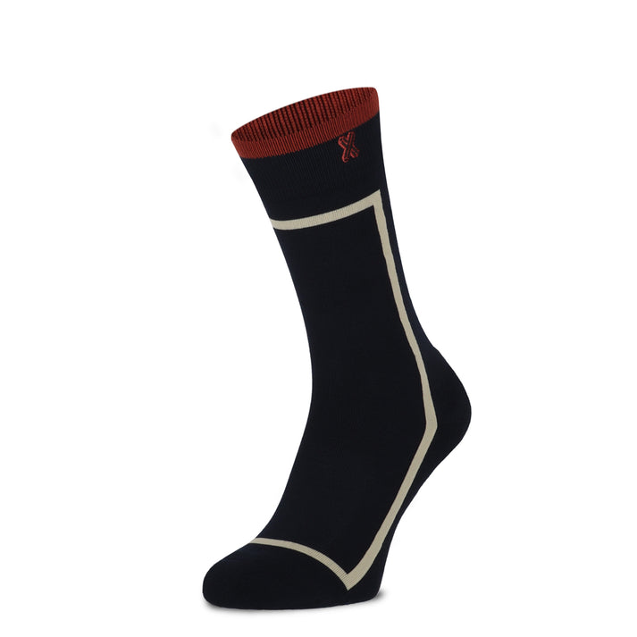 Xpooos Rome Bamboo Men's Socks Marine & Beige