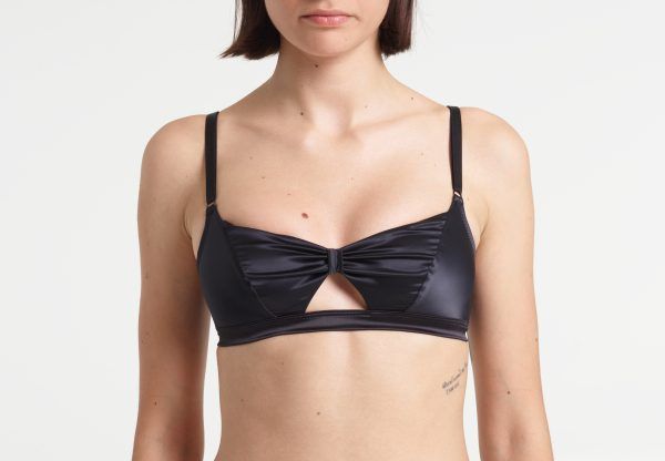 yasmine eslami Annabelle soutien-gorge souple en satin noir