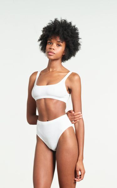 Yasmine Eslami Caroline Culotte Taille Haute Blanche