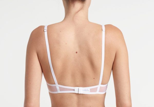Yasmine Eslami Jeanne Soutien-gorge Plongeant Blanc