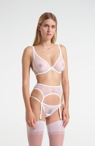 Yasmine Eslami Jeanne Soutien-gorge Plongeant Blanc