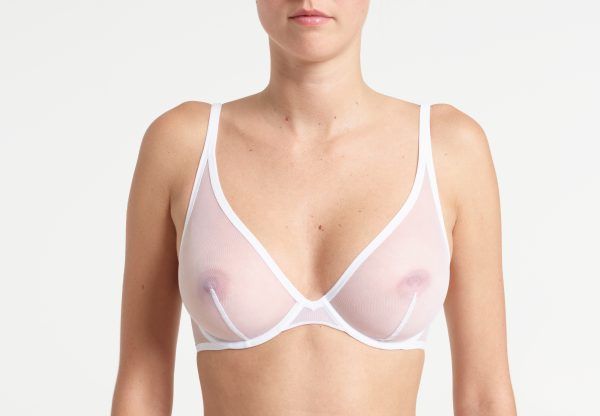 yasmine eslami Jeanne soutien-gorge plongeant Blanc