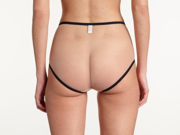 Yasmine Eslami Serena Culotte Taille Haute Chair Et Noir