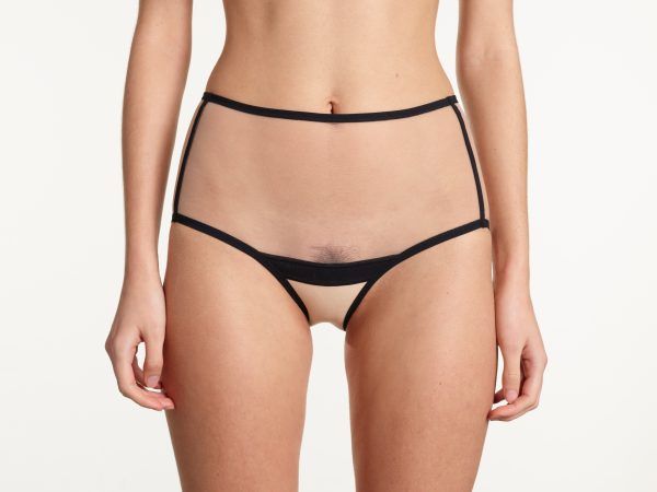 yasmine eslami Serena culotte taille haute Chair et Noir