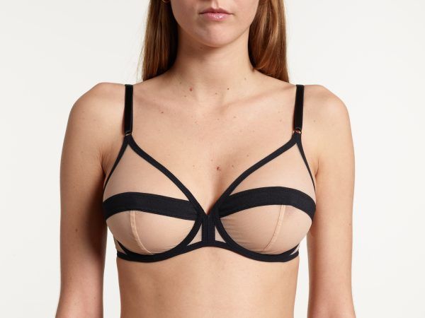yasmine eslami Serena soutien-gorge emboitant Chair et Noir