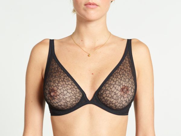 yasmine eslami Lily Soutien-Gorge Plongeant Black