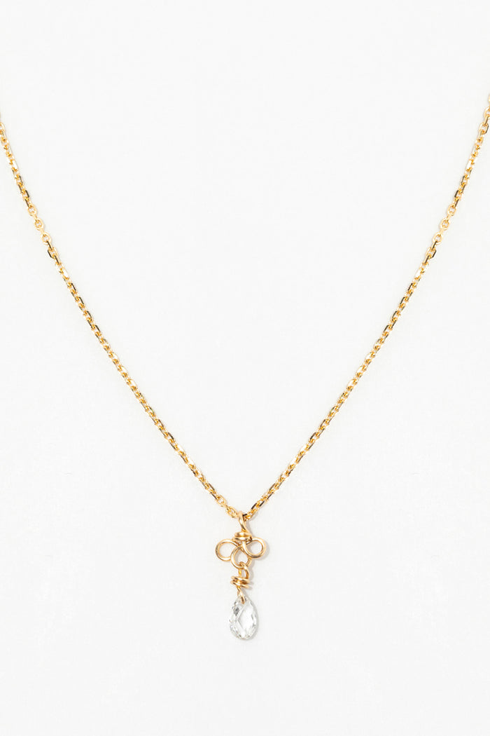 yay paris Elisa short pendant necklace - 750‰ gold white diamond