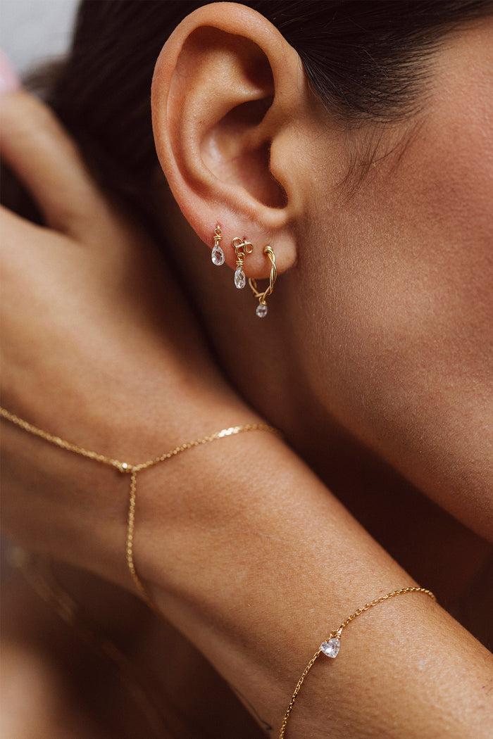 Yay Paris Lalita Tassel Creole - 750‰ Gold White Diamond