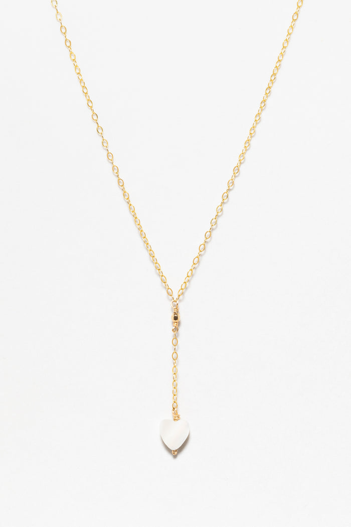 yay paris Long necklace - three mother of pearl hearts