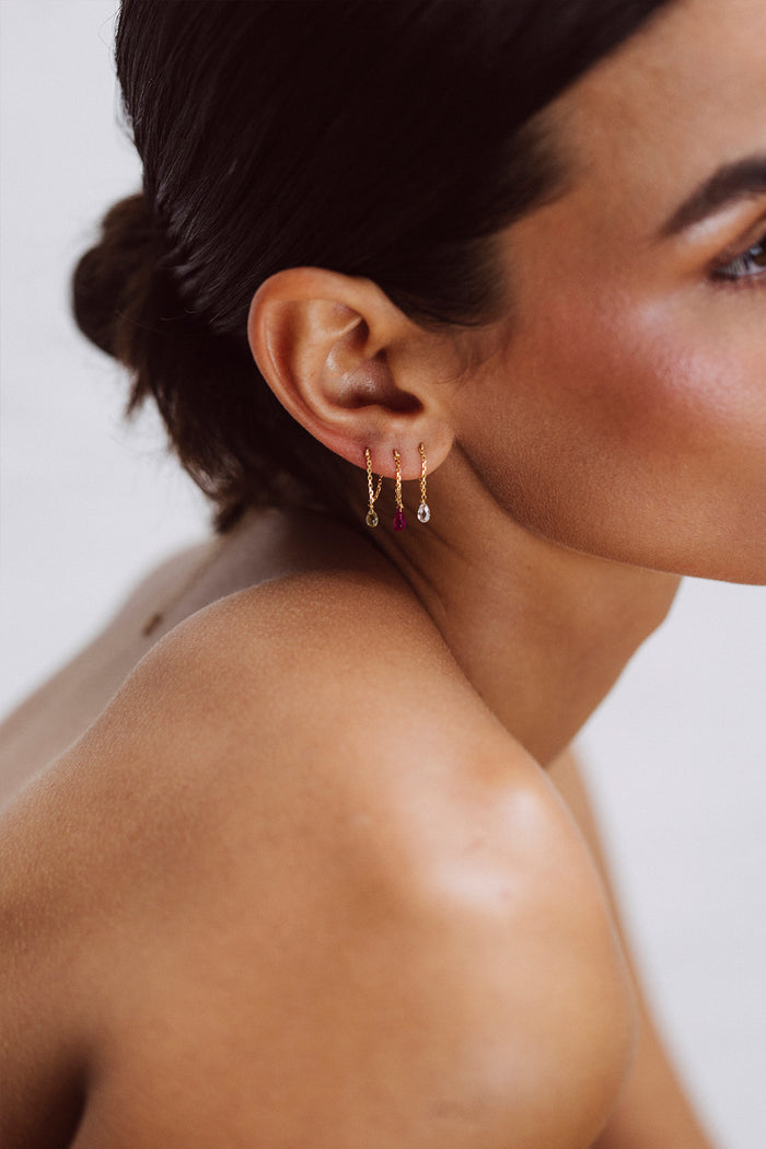 Yay Paris Mia Essential Chain Earrings - 750‰ Gold Sapphire Of Your Choice