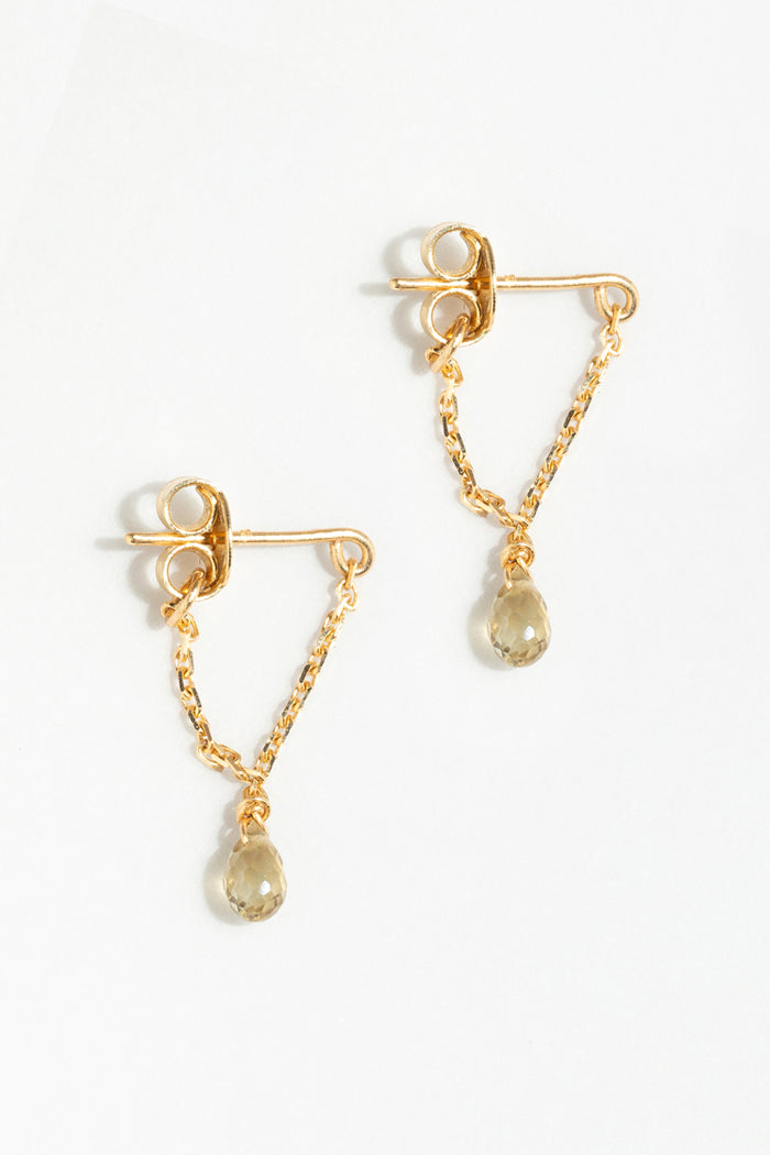 yay paris Mia essential chain earrings - 750‰ gold Sapphire of your choice