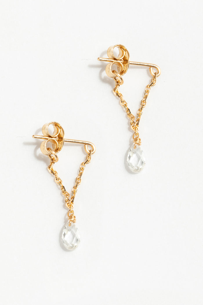 yay paris Mia essential chain earrings - 750‰ gold White diamond