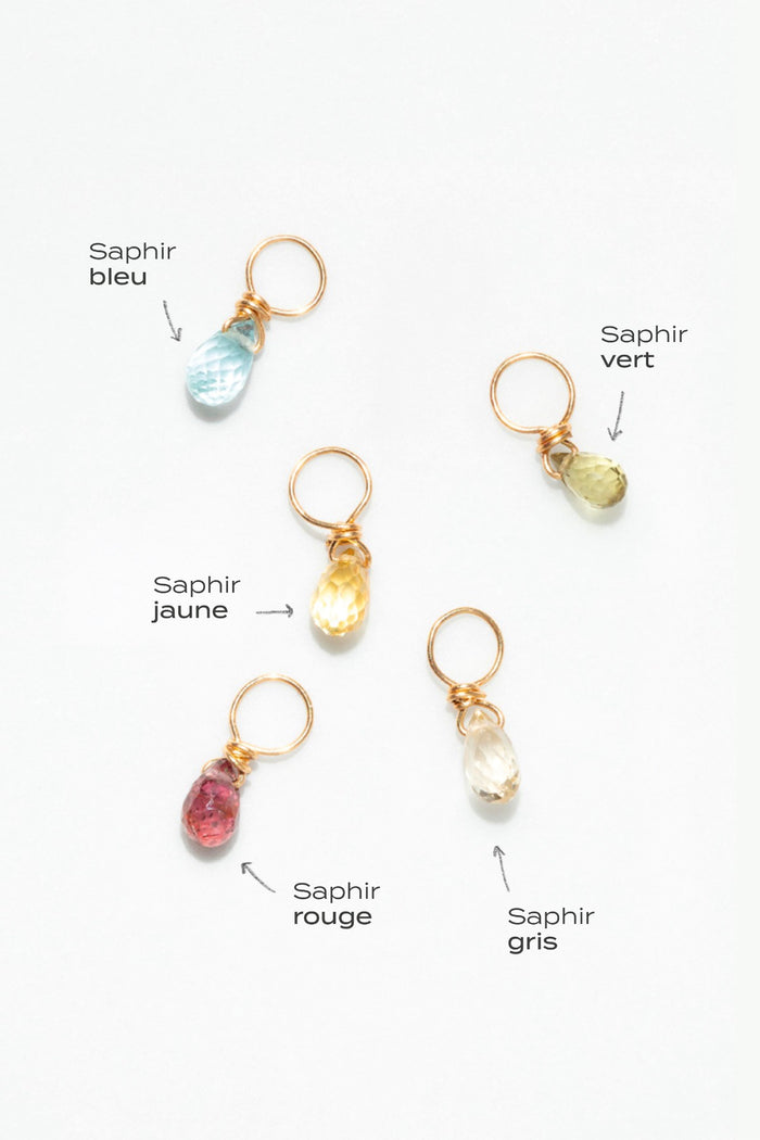yay paris Mia Pendant - 750‰ Gold Sapphire of your choice