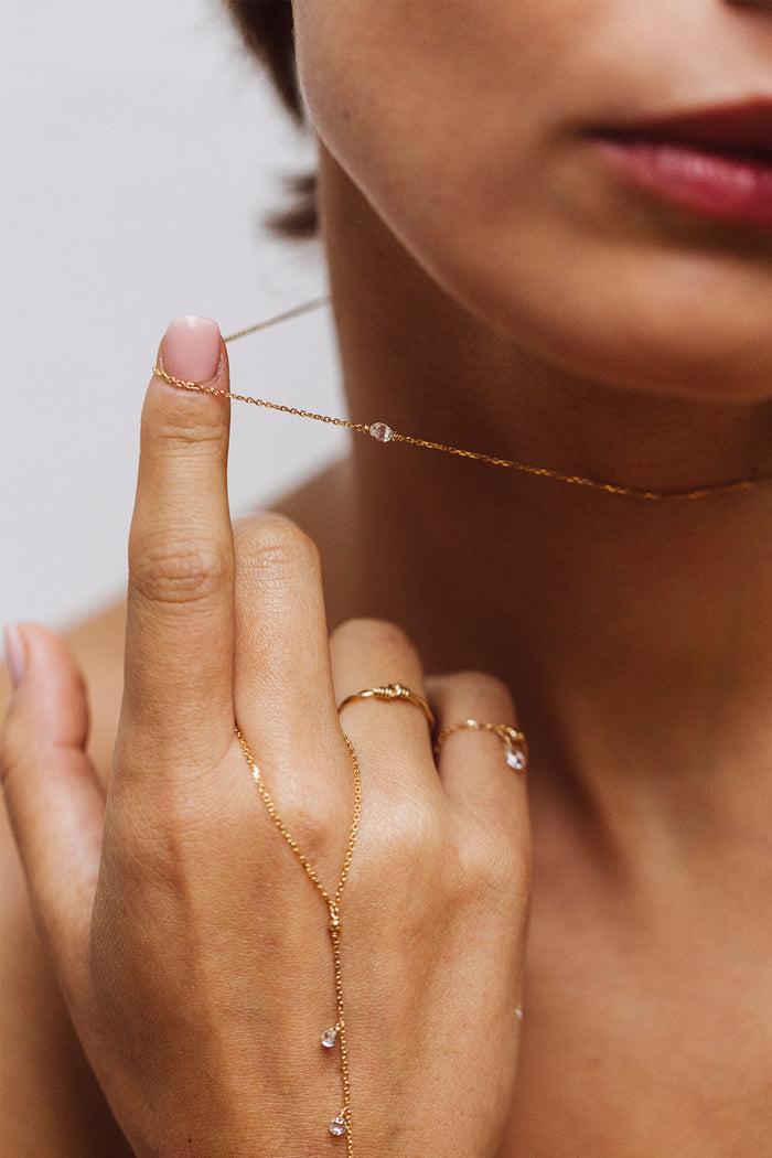 Yay Paris Oriana Short Necklace - 750‰ Gold White Diamond