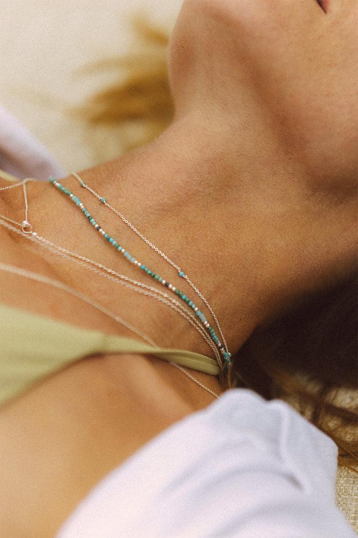 Yay Paris Satellite Bracelet-Necklace - Turquoise Silver