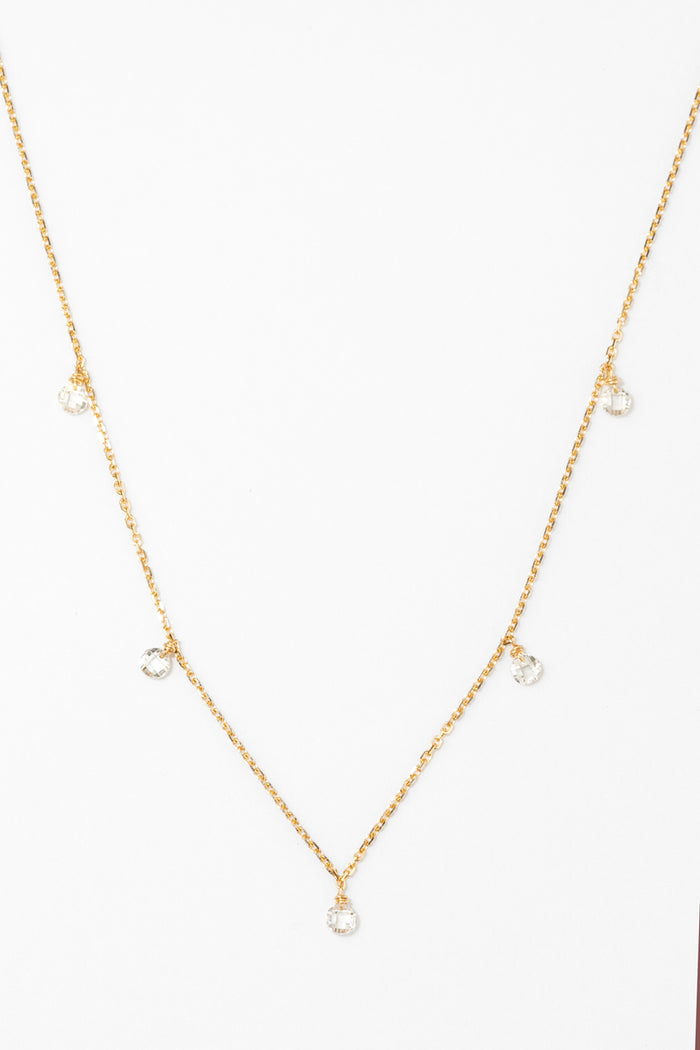 yay paris Sofia long tassel necklace - 750‰ gold White diamond