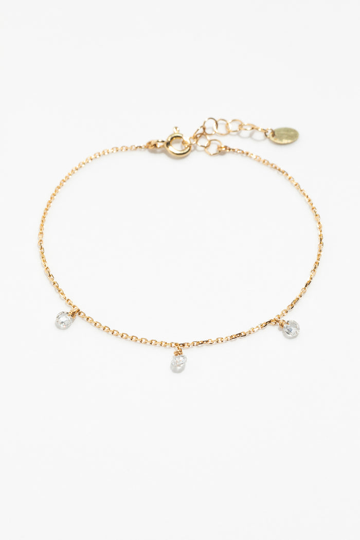 yay paris Sofia tassel chain bracelet - 750‰ gold White diamond