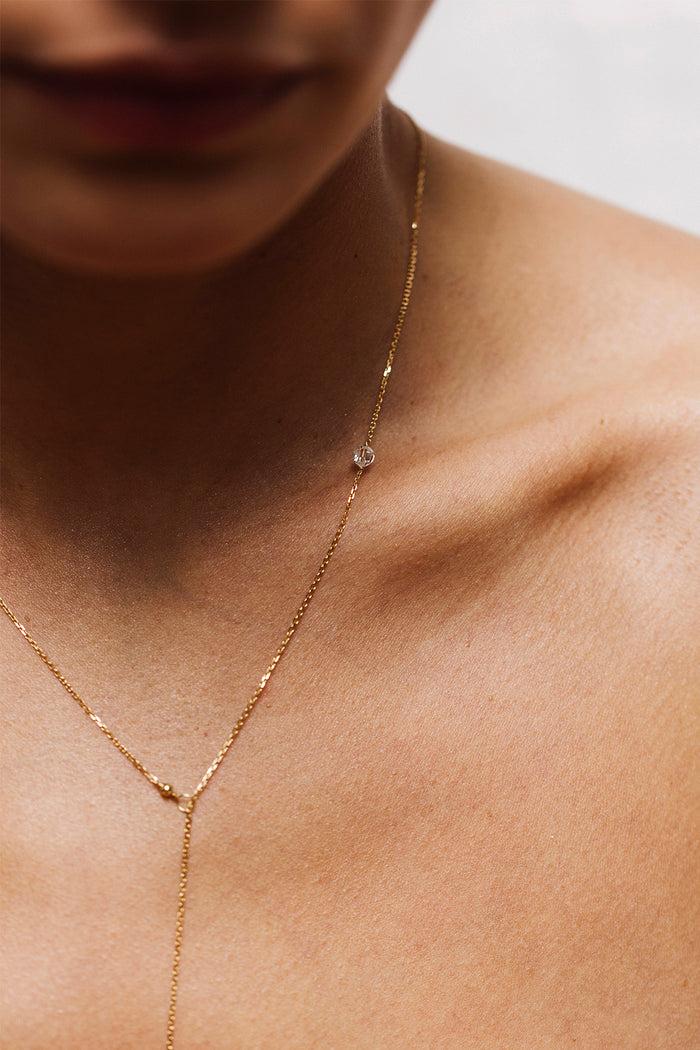 Yay Paris Vice-Versa Adjustable Necklace - 750‰ Gold White Diamond