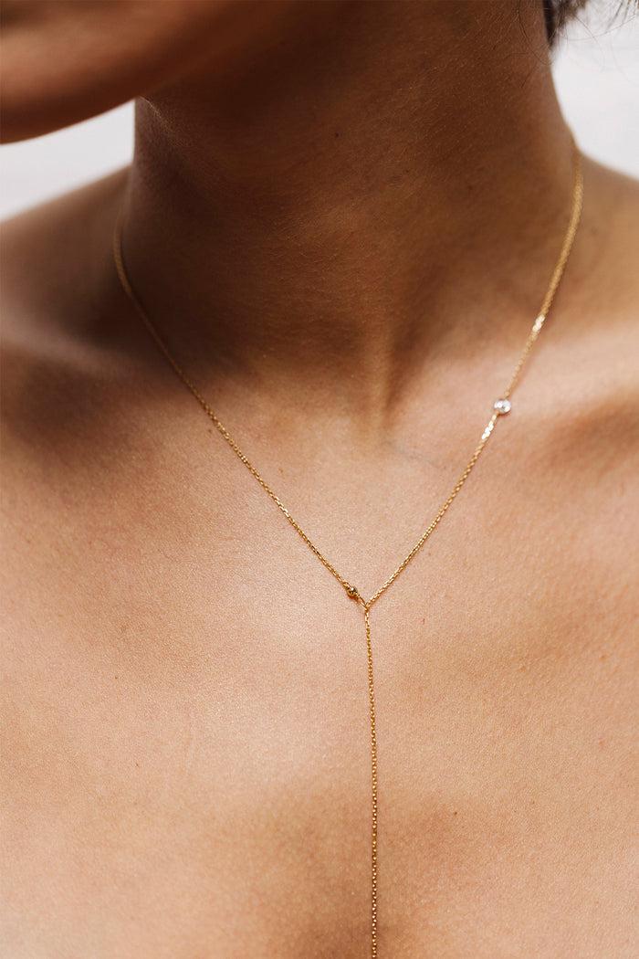 Yay Paris Vice-Versa Adjustable Necklace - 750‰ Gold White Diamond