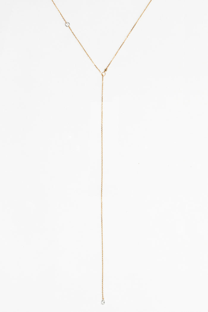 yay paris Vice-Versa Adjustable Necklace - 750‰ Gold White Diamond