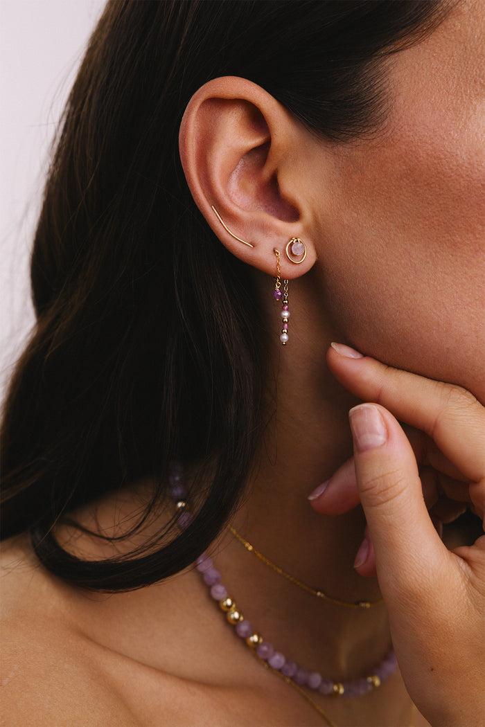 Yay Paris Anna Chain Earrings - Ruby