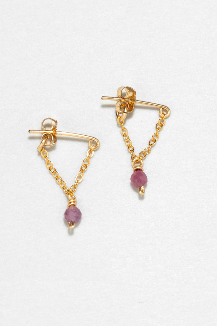 yay paris Anna chain earrings - Ruby