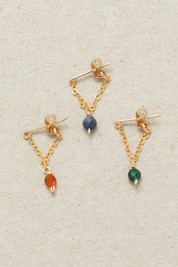 Yay Paris Anna Chain Earrings - Sapphire