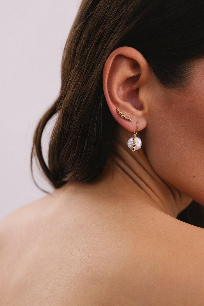 Yay Paris Cauri Hoop Earrings - Cultured Pearl
