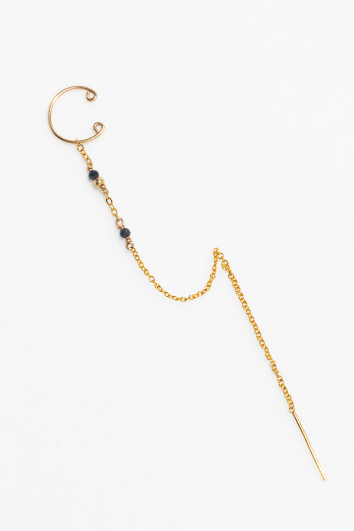 yay paris Céleste chain ear jewel - Sapphire