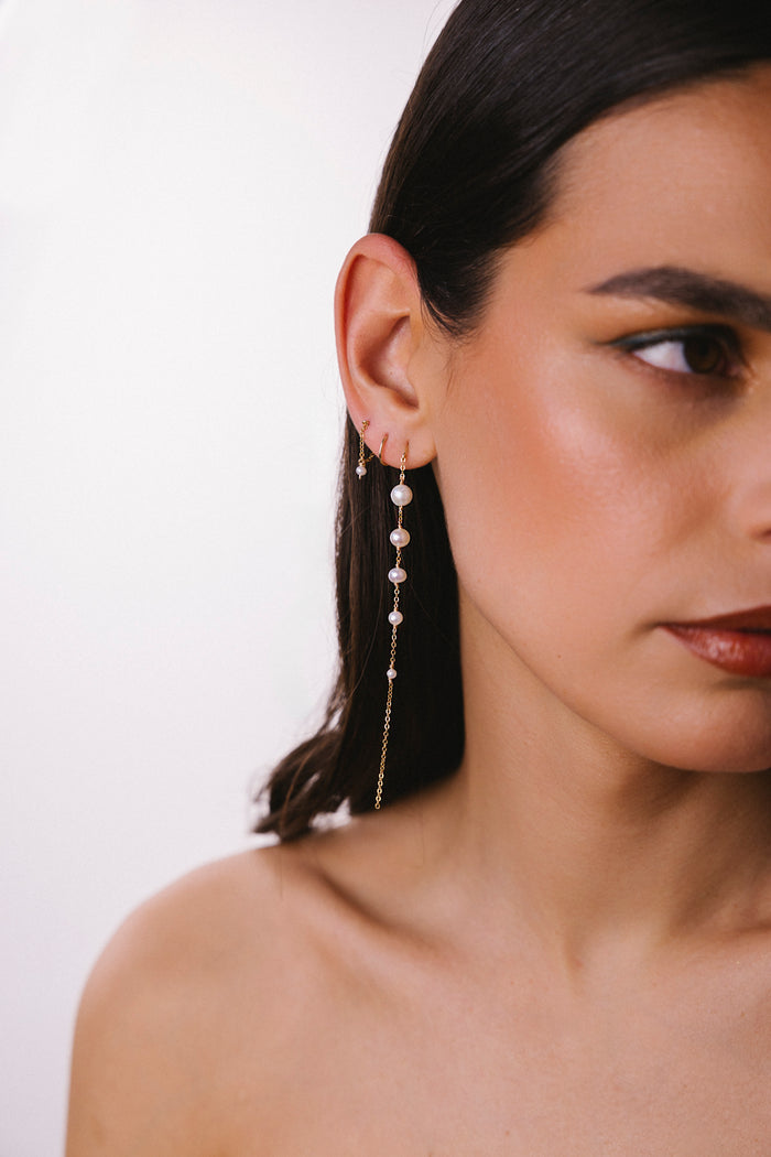 Yay Paris Chain Earrings - Cultured Pearls