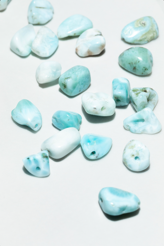 Yay Paris Cowrie Creoles - Larimar