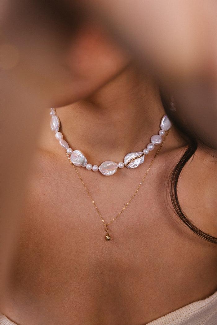 Yay Paris Cowrie Necklace - Cultured Pearl