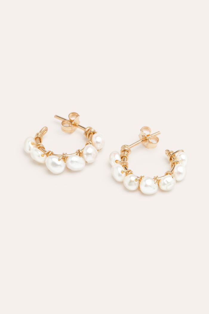 Yay Paris Créoles Bouton - Cultured Pearls