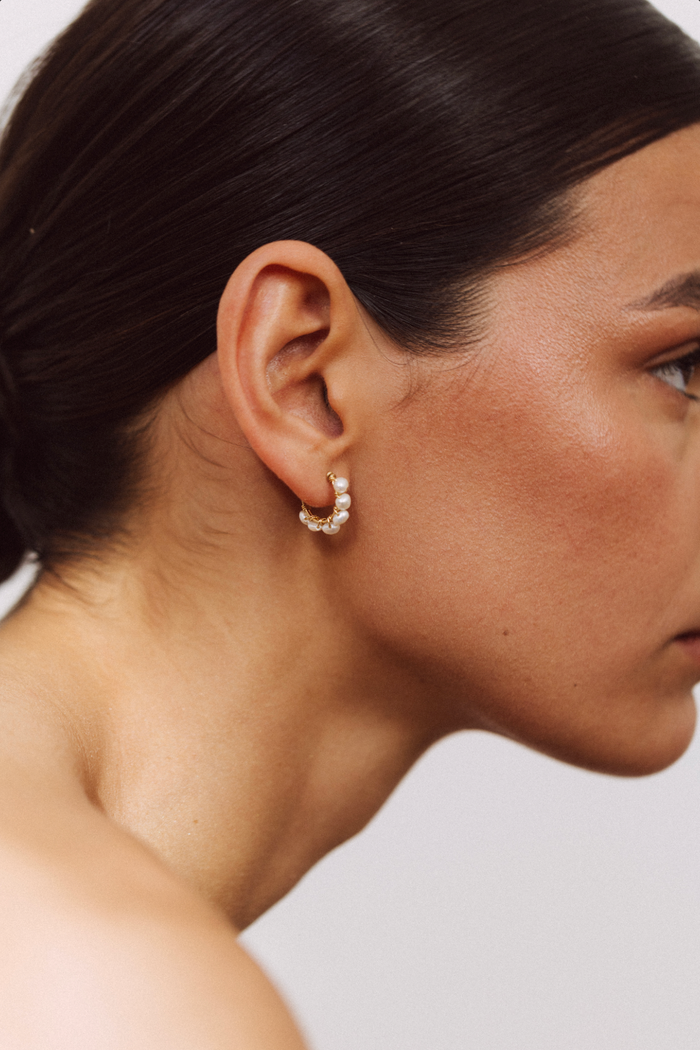 Yay Paris Créoles Bouton - Cultured Pearls