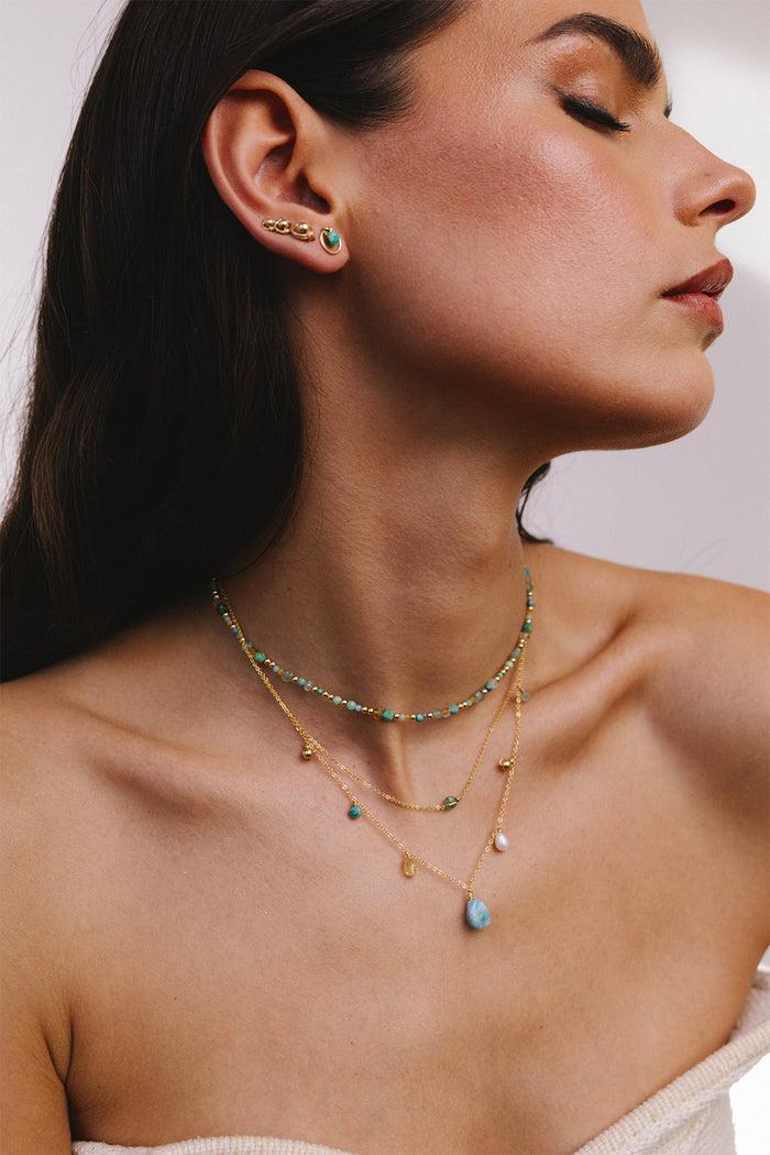 Yay Paris Damascus Necklace - Blue Lagoon