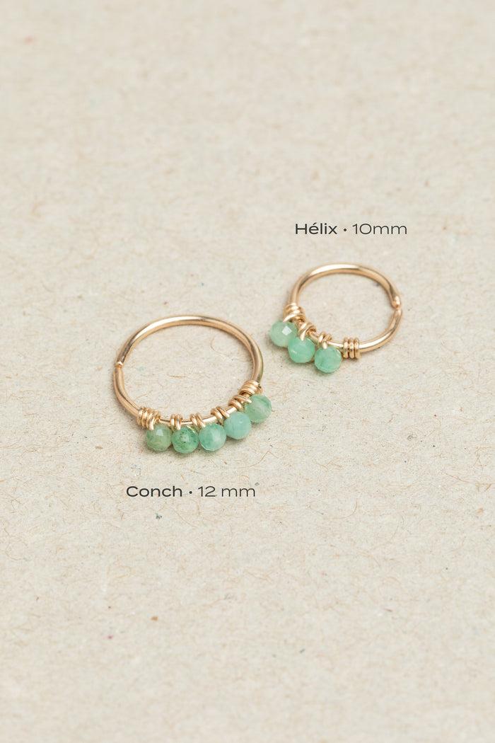 Yay Paris Diana Piercing - Emerald - 750‰ Gold