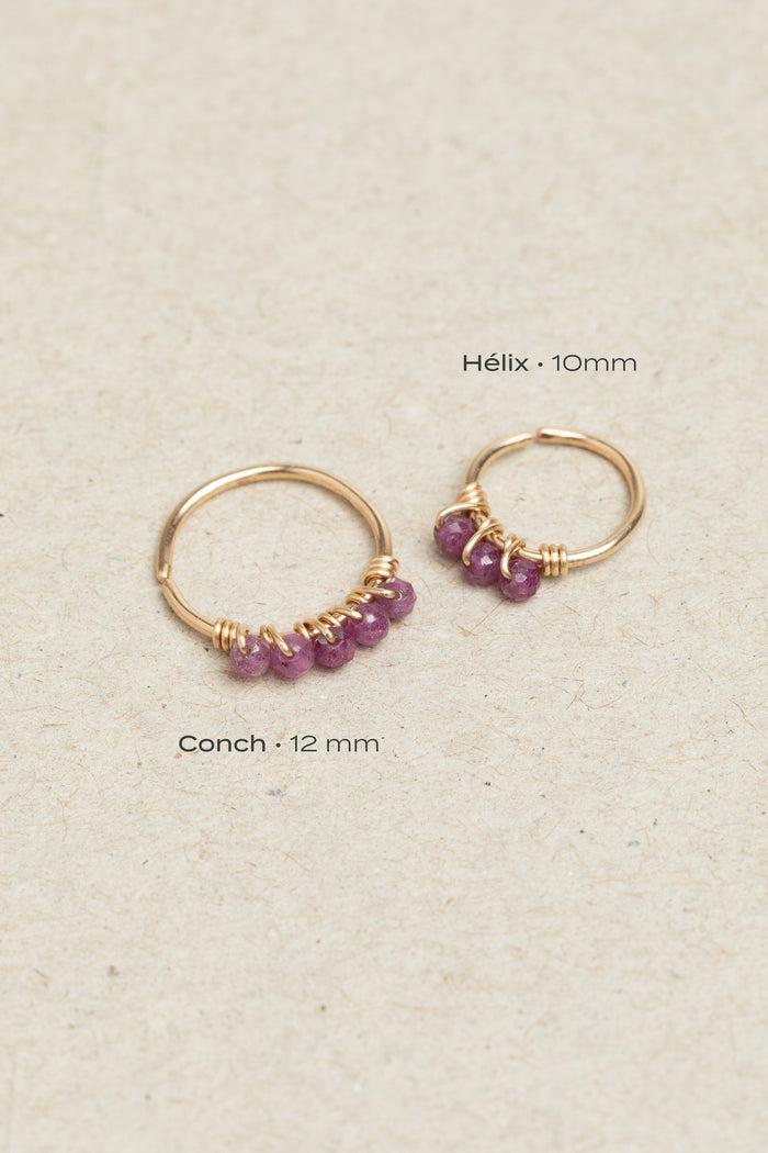 Yay Paris Diana Piercing - Ruby - 750‰ Gold