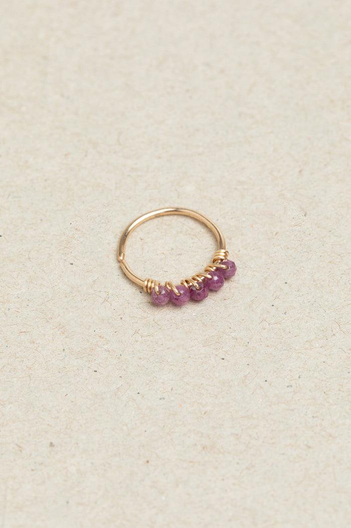 yay paris Diana Piercing - Ruby - 750‰ Gold