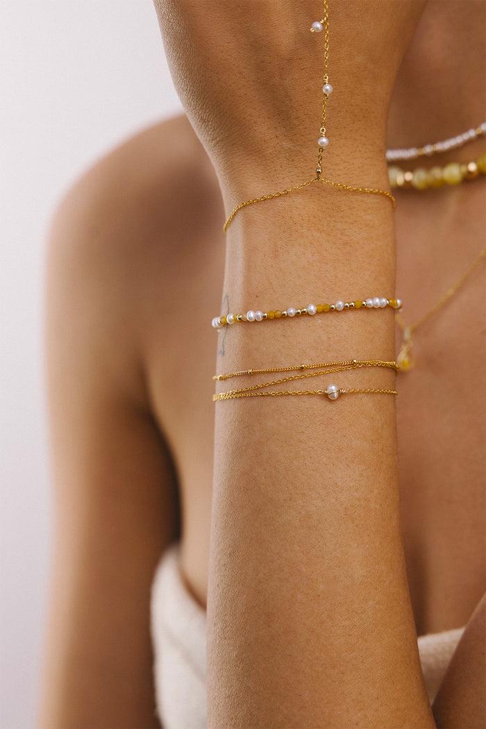 Yay Paris Ella Bracelet - Apricot Jade