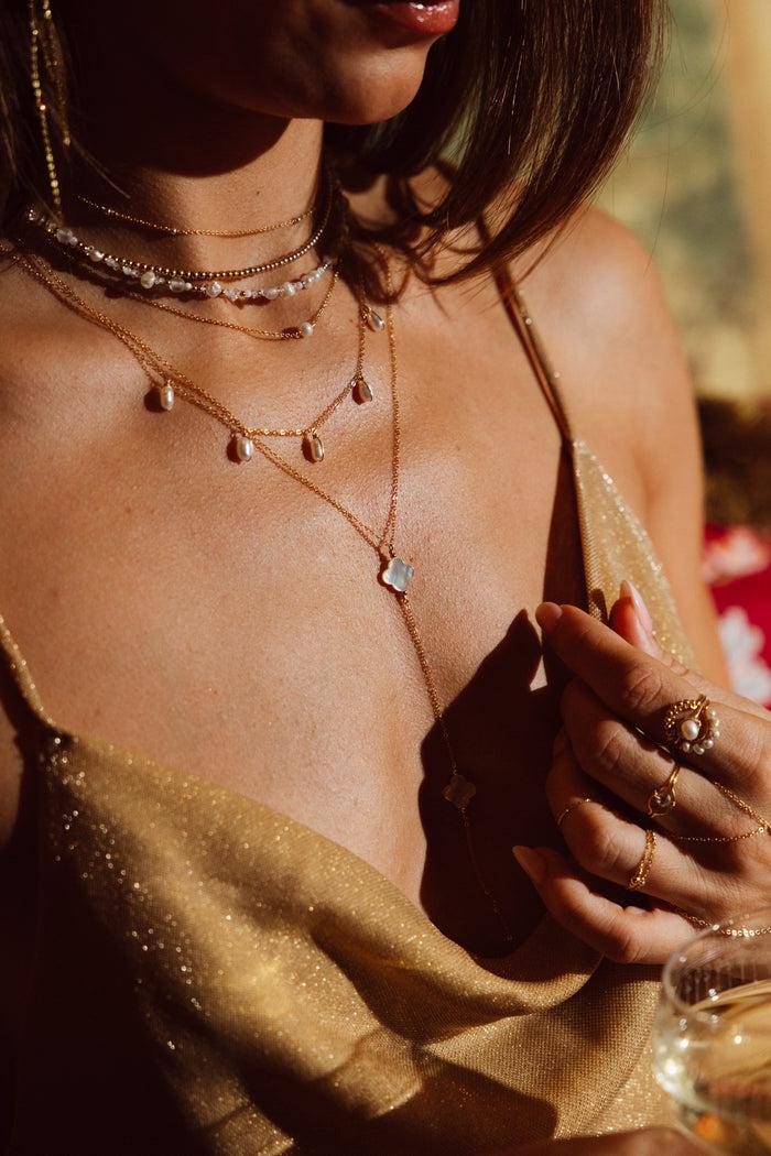 Yay Paris Embracing Necklace - Cultured Pearls