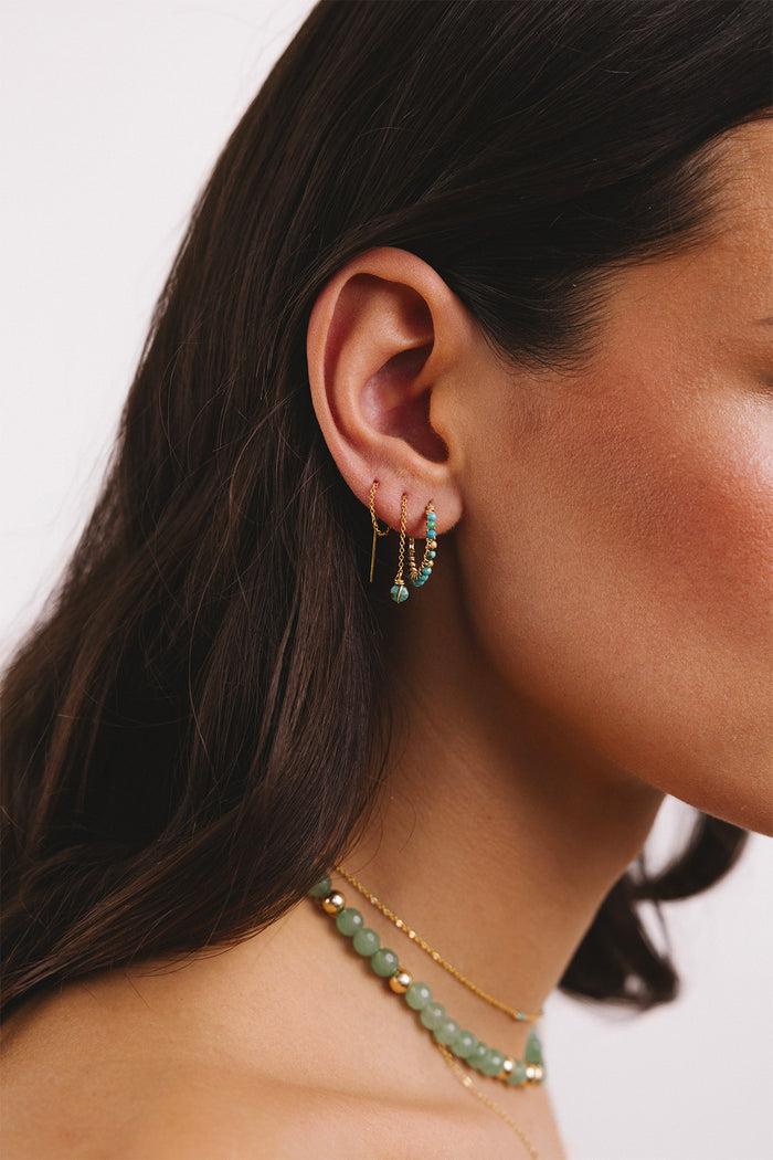 Yay Paris Frida Creoles - Turquoise