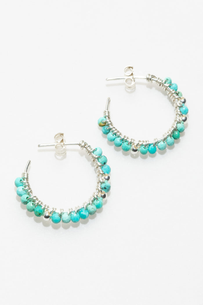 yay paris Frida Creoles - Turquoise Silver